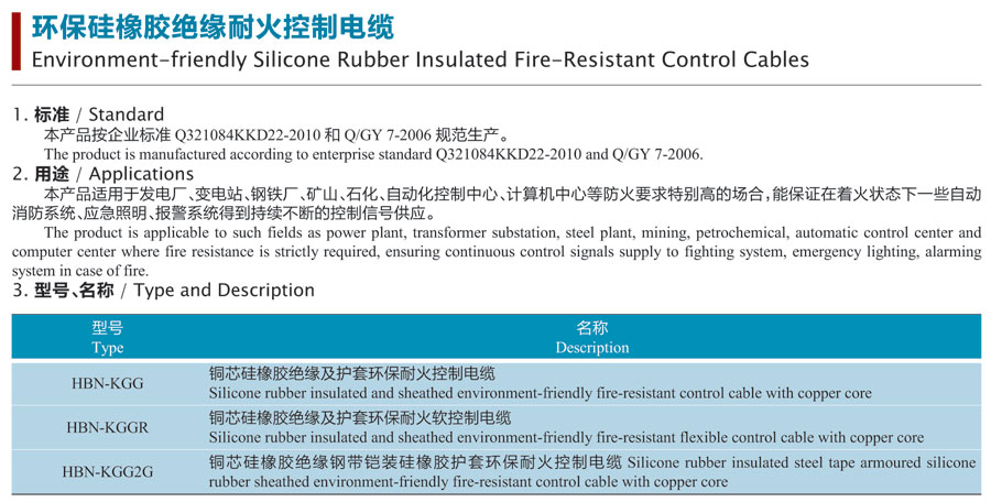 环保硅橡胶绝缘耐火控制电缆