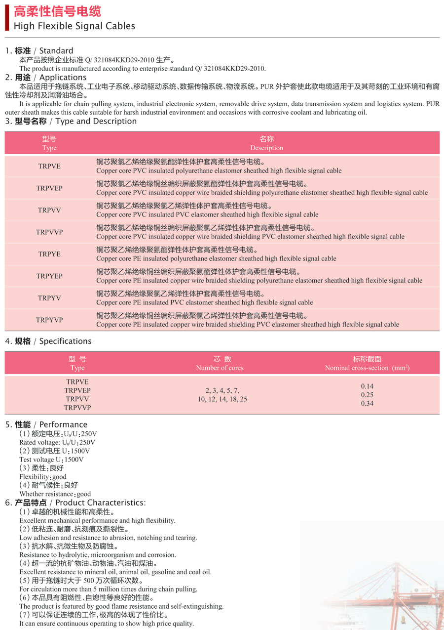 高柔性信号电缆